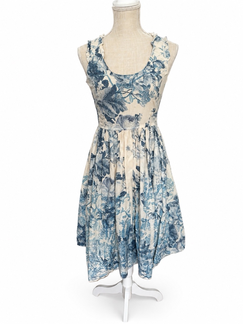 Vintage MIU MIU by Miuccia Prada Toile de Jouy Cotton Midi Dress SS 2002 IT 38